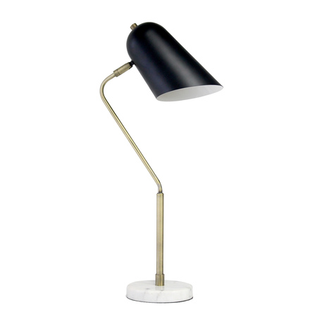 LALIA HOME Asymmetrical Marble&Metal Desk Lamp w/Black Shade LHD-5058-AB